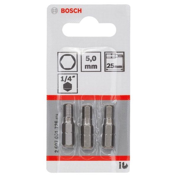 Bosch - Bit Schrauberbit Extra-Hart 2607001726 HEX 5 25 mm 3er-Pack