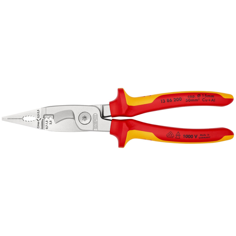 Knipex - Abisolierzange Elektro-Installationszange 13 86 200 200mm