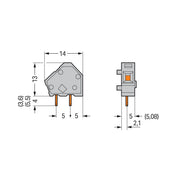 WAGO - Leiterplattenklemme Anreihbare Leiterplattenk. 236-745 2,5mm² − 100 Stück