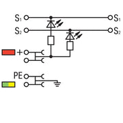 WAGO - Initiator/Aktor-Reihenklemme 3-Leiter-Aktorenklemme 2000-5317/1101-951 LED gelb für NPN − 50 Stück