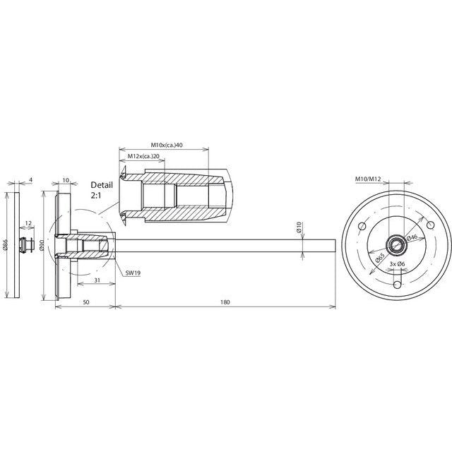 DEHN - Erdungsfestpunkt Erdungsfestpunkt Typ K EFPKM1012V4AL#478200 M10/M12 NIRO