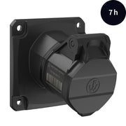 Walther Werke - CEE-Anbausteckdose (IEC 60309) CEE NEO Anbaudose FW510307SK schräg 1 6A 3P 7h