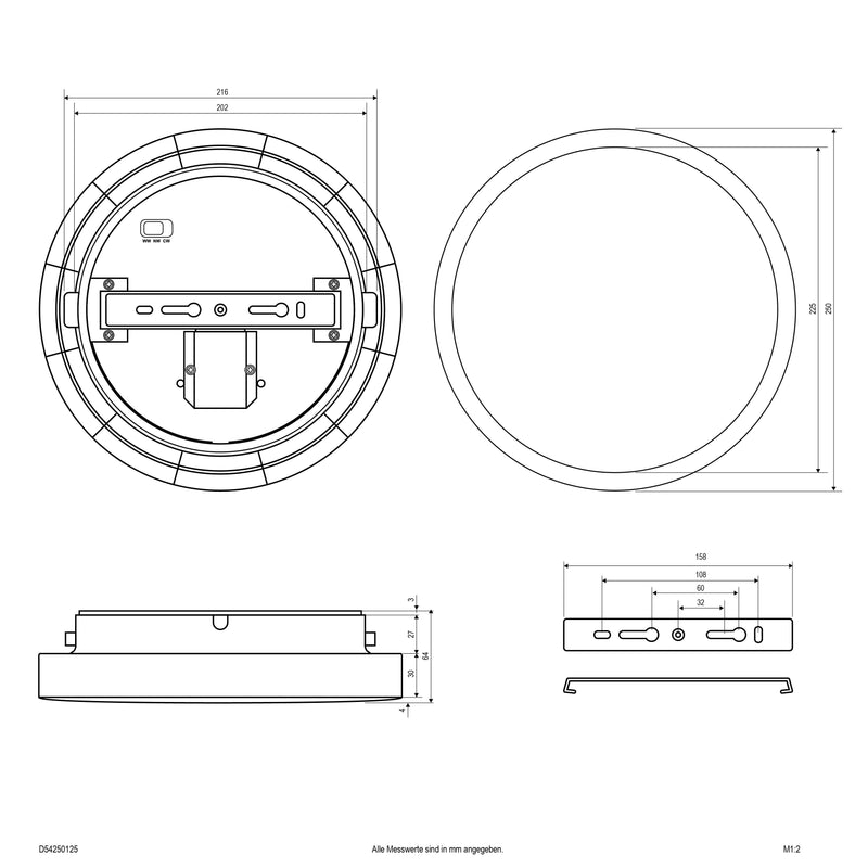 EVN Lichttechnik - Decken-/Wandleuchte LED-Anbauleuchte D54250125