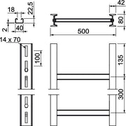 OBO Bettermann - Kabelleiter Steigeleiter SLS80C40F 50 FT − 3 Meter