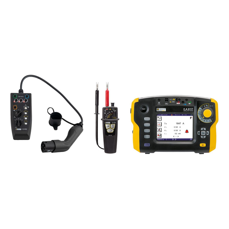 Chauvin Arnoux - Multifunktions-Installationstester EVSE-SET CA6652+CA6117 P01300002 +DataView+CA762IP2X