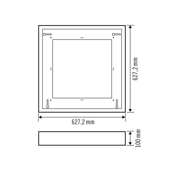 ESYLUX - Mechanisches Zubehör/Ersatzteile für Leuchten Deckenaufbaurahmen PNL 625 UMF II SM WH 625