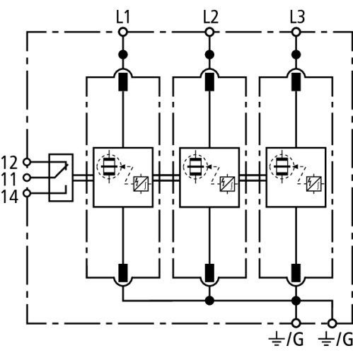 DEHN - Blitzstromableiter für Energietechnik Blitzstromableiter Typ1 DB MU 3PY 480 3W+G R DEHNbloc M