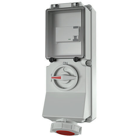 Mennekes - CEE-Steckdose abschaltbar, abgesichert (IEC 60309) Wanddose DUO 7246 16A,4p,6h,400V,IP67
