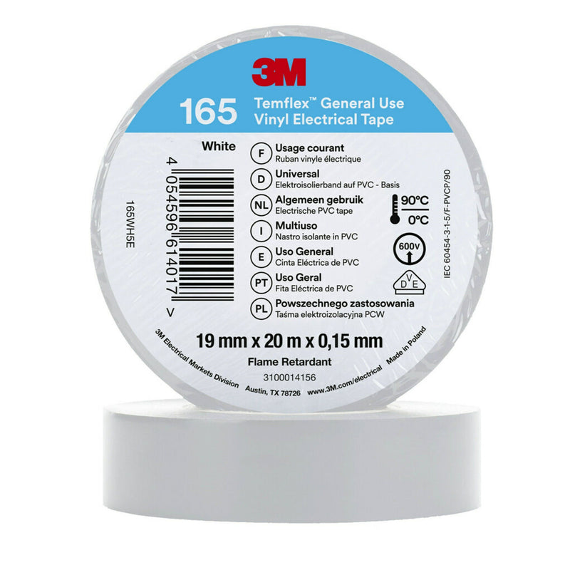 3M - Klebeband PVC Elektro-Isolierband Temflex165 wß19X20 165WH5E