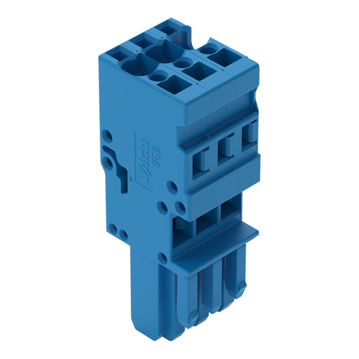 WAGO - Ein- und mehrpolige Klemmenleiste 1-Leiter-Federleiste 769-103/000-006 CAGE CLAMP,4mm²,blau − 50 Stück