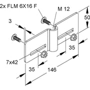 Niedax - Montageplatte für Kabeltragsystem Aufnahmebügel RGAB 12 F