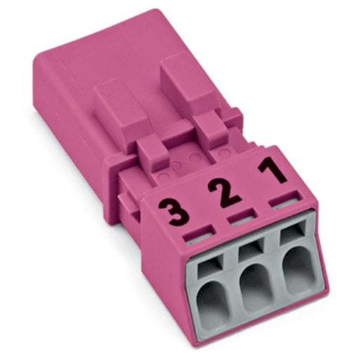 WAGO - Steckverbinder für steckbare Gebäudeinstallation Stecker 3-polig 890-293 Kod. B,pink − 50 Stück