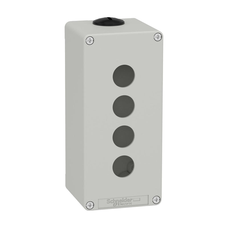 Schneider Electric - Gehäuse für Befehls- und Meldegeräte Leergehäuse XAP, Metall XAPD3504 grau, für 4x22mm