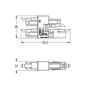 WAGO - Kompaktverteiler für steckbare Gebäudeinstallation 3-fach-Verteiler 2-polig 890-1904 Kod. I,blau − 50 Stück
