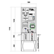 GSAB Elektrotechnik - Anschlussschrank Anschlußsäule bis 100kW 58S1700-AR01-100kW 1710x580x280mm