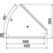 OBO Bettermann - Deckel Bogen für Kabeltragsystem Deckel für 45Grad-Bogen RBD 45 400 DD B400mm, bandverzinkt