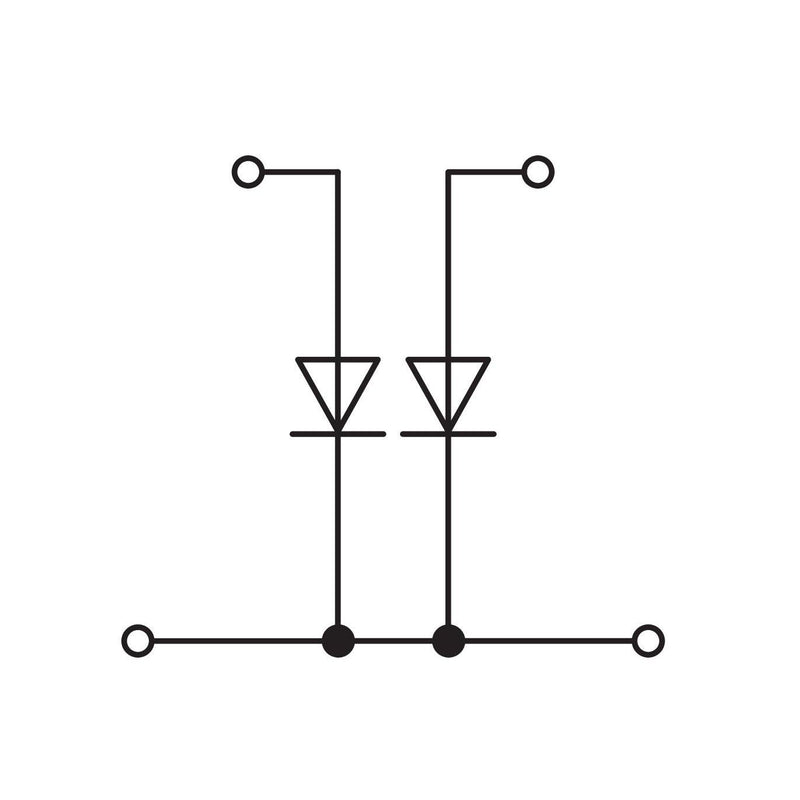 WAGO - Bauelement-Reihenklemme Doppelstock Diodenklemme 870-542/281-488 grau − 50 Stück