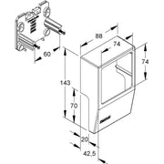 HKL - Geräteträger für Sockelleistenkanal Gerätetank gr 2887.1 Ausschnitt 75x75mm − 10 Stück