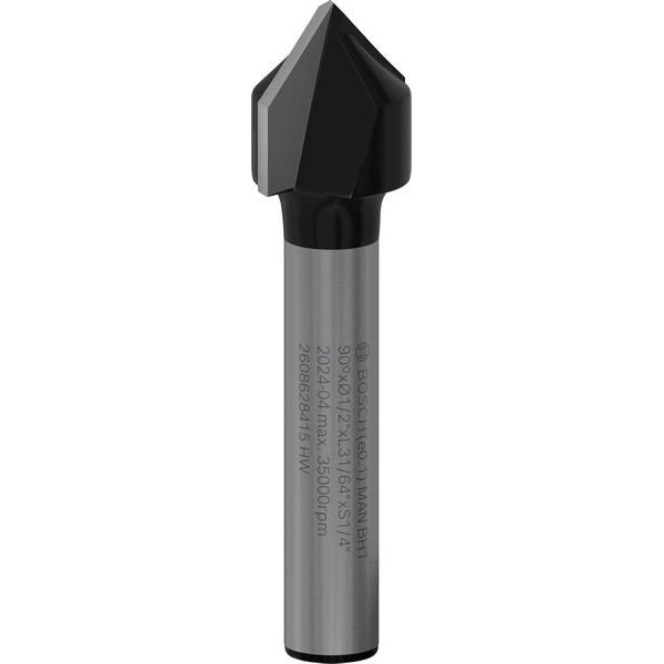Bosch - Fräser PRO V-Nutfräser, 90° 2608628415 x 1/2, Schaft 1/4