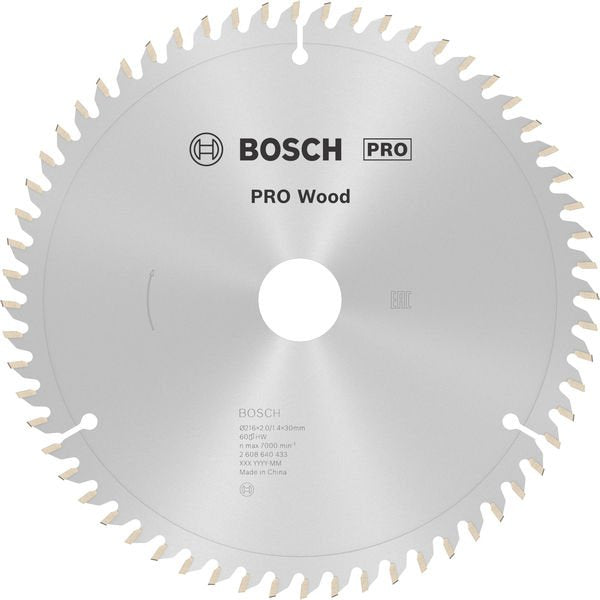 Bosch - Kreissägeblatt PRO Wood Kreissägeblatt, 2608640433 216 x 2 x 30 mm, Z60