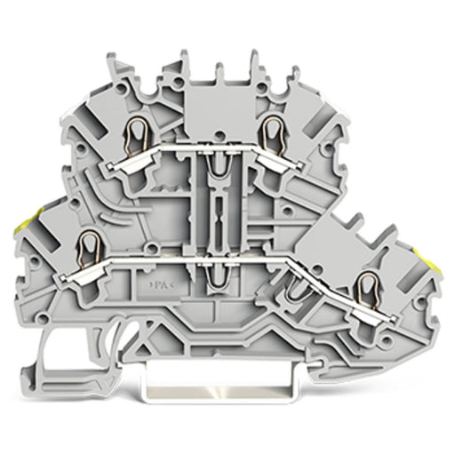 WAGO GmbH & Co. KG - Durchgangs-Reihenklemme Doppelstockklemme 2000-2201/353-000 L/L 1 mm2 grau − 50 Stück
