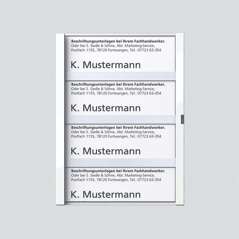 Siedle&Söhne - Zubehör/Ersatzteile für Türkommunikation Namensschild ws-hgl 200029960-00 f. TM612-4/BTM650-04 − 1 Stück