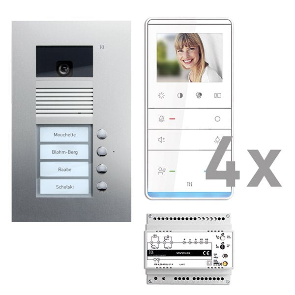 TCS Tür Control - Türsprech-Set Videosprechanlgenset color PVU17040-0010 4 Tasten UP,Freispr
