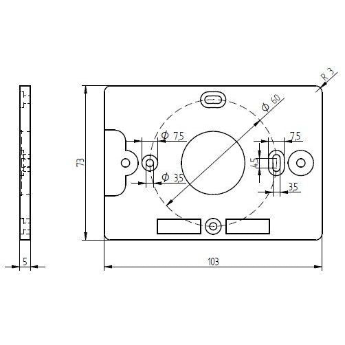 Grothe - Montageelement für Innenstation für Türkommunikation Monatageadapter 74699