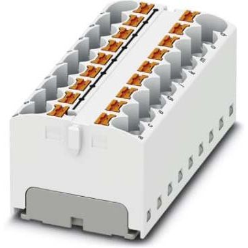 Phoenix Contact - Durchgangs-Reihenklemme Verteilerblock PTFIX 18X4 WH 18p, 0,2-6qmm weiß − 8 Stück