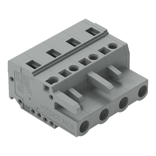WAGO - Kabelsteckverbinder für Leiterplattensteckverbinder 1-Leiter-Federleiste 231-204/026-000 CAGECLAMP,2,5 mm²,gr − 50 Stück
