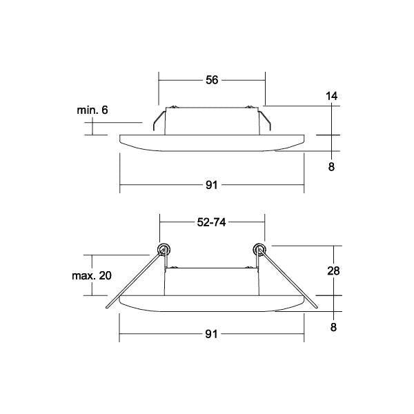 Brumberg Leuchten - Downlight/Strahler/Flutlicht LED-Einbaudownlight 230V 38371153 rund