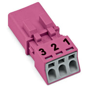 WAGO - Steckverbinder für steckbare Gebäudeinstallation Stecker 3-polig 890-293 Kod. B,pink − 50 Stück
