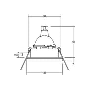 Brumberg Leuchten - Downlight/Strahler/Flutlicht Einbauleuchte weiß 00206207 GX5,3 50W