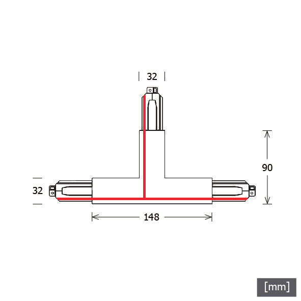 LTS Licht&Leuchten - Elektrisches Zubehör/Ersatzteile für Leuchten T-Verbinder ST-A T/PEOUTL9013 gr PE außen links gr