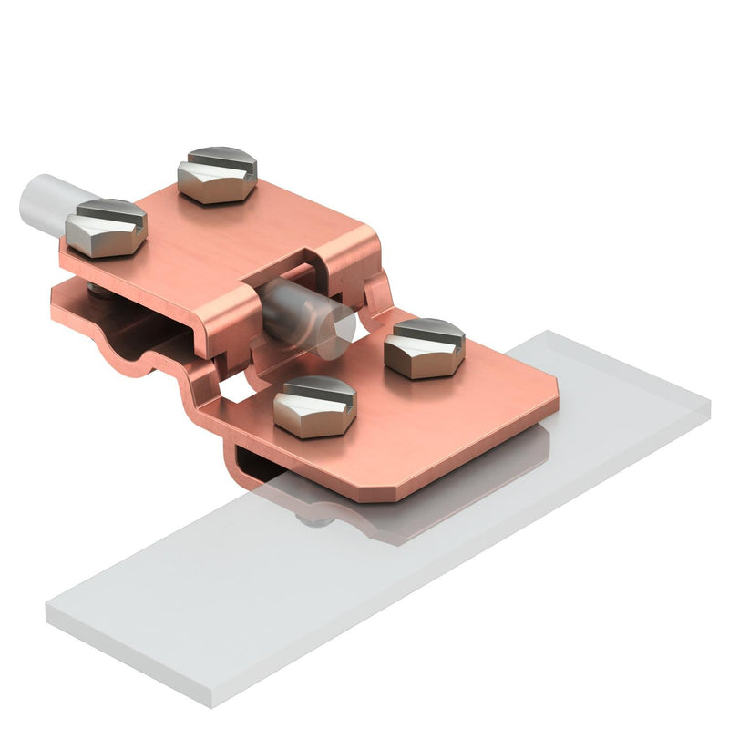 OBO Bettermann - Anschlussklemme für Blitzschutz Falzklemme 274 CU 8/10mm, Cu − 10 Stück