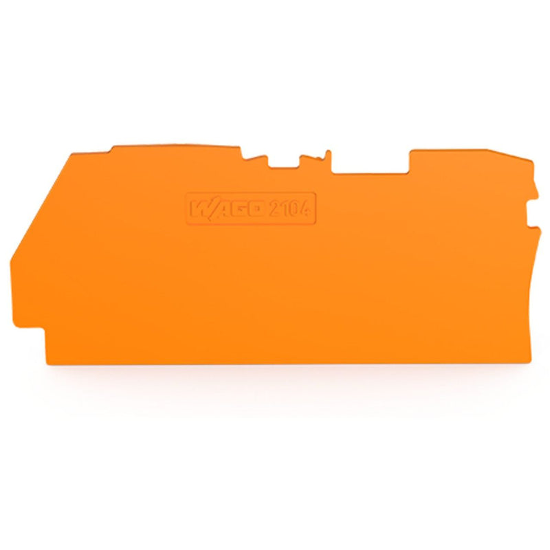 WAGO - Abschluss- und Zwischenplatte für Reihenklemme Abschlussplatte 2104-1292 1 mm, orange − 100 Stück