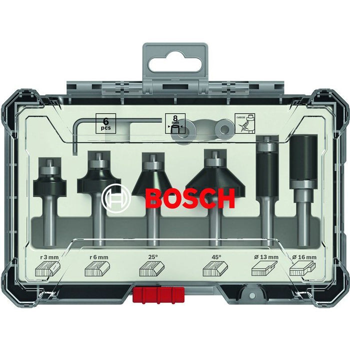 Bosch Power Tools - Werkzeugset PRO Kantenfräser-Set, 2607017469 8 mm, 6-tlg  − 1 Stück
