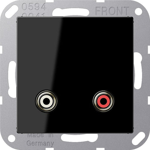 Jung - Multifunktions-Anschlussdose Multimedia-Anschluss sw MA A 1021 SW Cinch/Miniklinke 3,5
