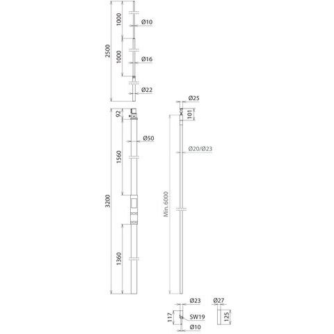 DEHN - Fangeinrichtung für Blitzschutz Fangeinrichtung m. Leitung HVI 20 L6M S #819328 R3200 IPRFS2500GFKAL