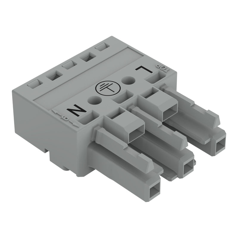 WAGO - Steckverbinder für steckbare Gebäudeinstallation Buchse 3-polig 770-243/060-000 Kod. B,grau − 100 Stück
