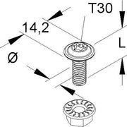 Niedax - Maschinenschraube/Bolzen Linsenkopfschraube M6 LFM 6X16-TX V Länge 16mm − 50 Stück