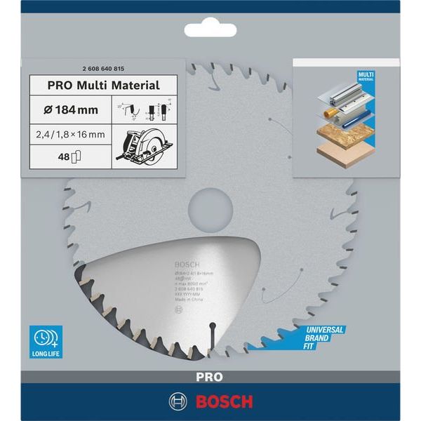 Bosch - Kreissägeblatt PRO Multi Material 2608640815 Kreissägeblatt 184 x