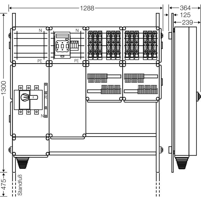 Hensel - Verteilerschrank für Energieversorgung Ladeverteiler Mi EV 11kW 12001 f.12 Ladep. a 11kW