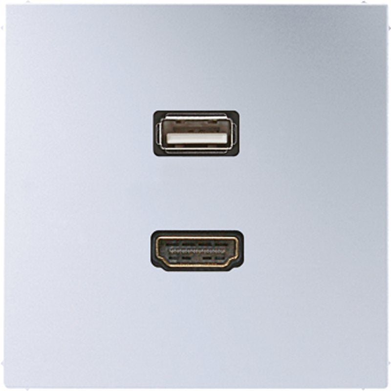 Jung - Multifunktions-Anschlussdose Multimedia-Anschluss alu MA AL 1163 HDMI/USB m.Tragring