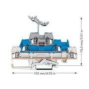 WAGO - Schutzleiter-Reihenklemme Dreistockklemme 280-558 2,5mm²,ws/bl/gr − 40 Stück