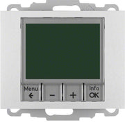 Berker - Raumthermostat/Uhrenthermostat Temperaturregler alu 20447103 m. Zentralstück