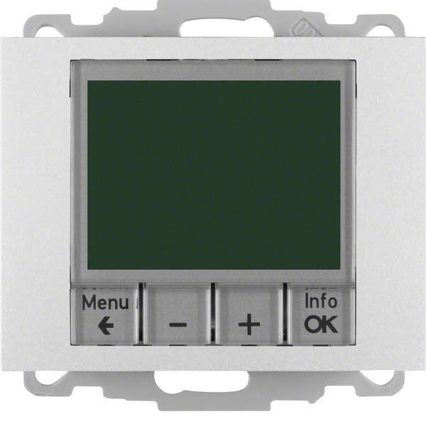 Berker - Raumthermostat/Uhrenthermostat Temperaturregler alu 20447103 m. Zentralstück