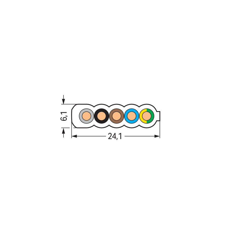 WAGO - Energiekabel < 1 kV, für ortsveränderlichen Einsatz Flachleitung 897-453 5G4 mm²,halogenf.,sw