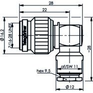 Telegärtner - Koax-Steckverbinder TNC-Kabelwinkelstecker 100023729 50Ohm, G1(RG58C/U)