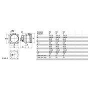 Bals Elektrotech - CEE-Anbausteckdose (IEC 60309) Anbausteckdose gerade 63A 13051 5p >50V 2h IP44